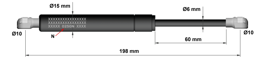 Plynové vzpery pre kuchynské skrinky - Model 1a