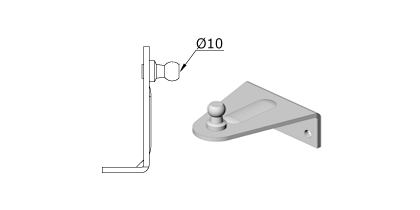 Technical drawing - Endfitting - Brackets ball Technical drawing - Endfitting - Brackets ball