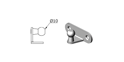 Technical drawing - Endfitting - Brackets ball