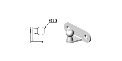 Technical drawing - Endfitting - Brackets ball