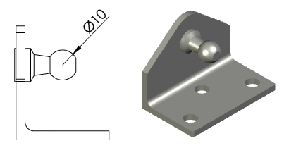 Technical drawing - Endfitting - Brackets ball