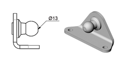 Technical drawing - Endfitting - Brackets ball