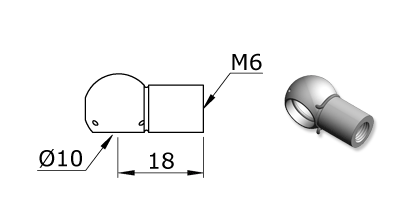 Technical drawing - Endfitting - Ballsocket