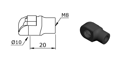 Technical drawing - Endfitting - Ballsocket