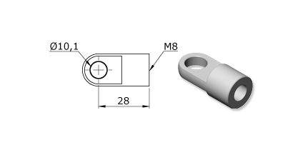 Technical drawing - Endfitting - Eye Technical drawing - Endfitting - Eye