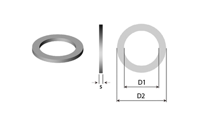 Technical drawing - Support washers - shim rings